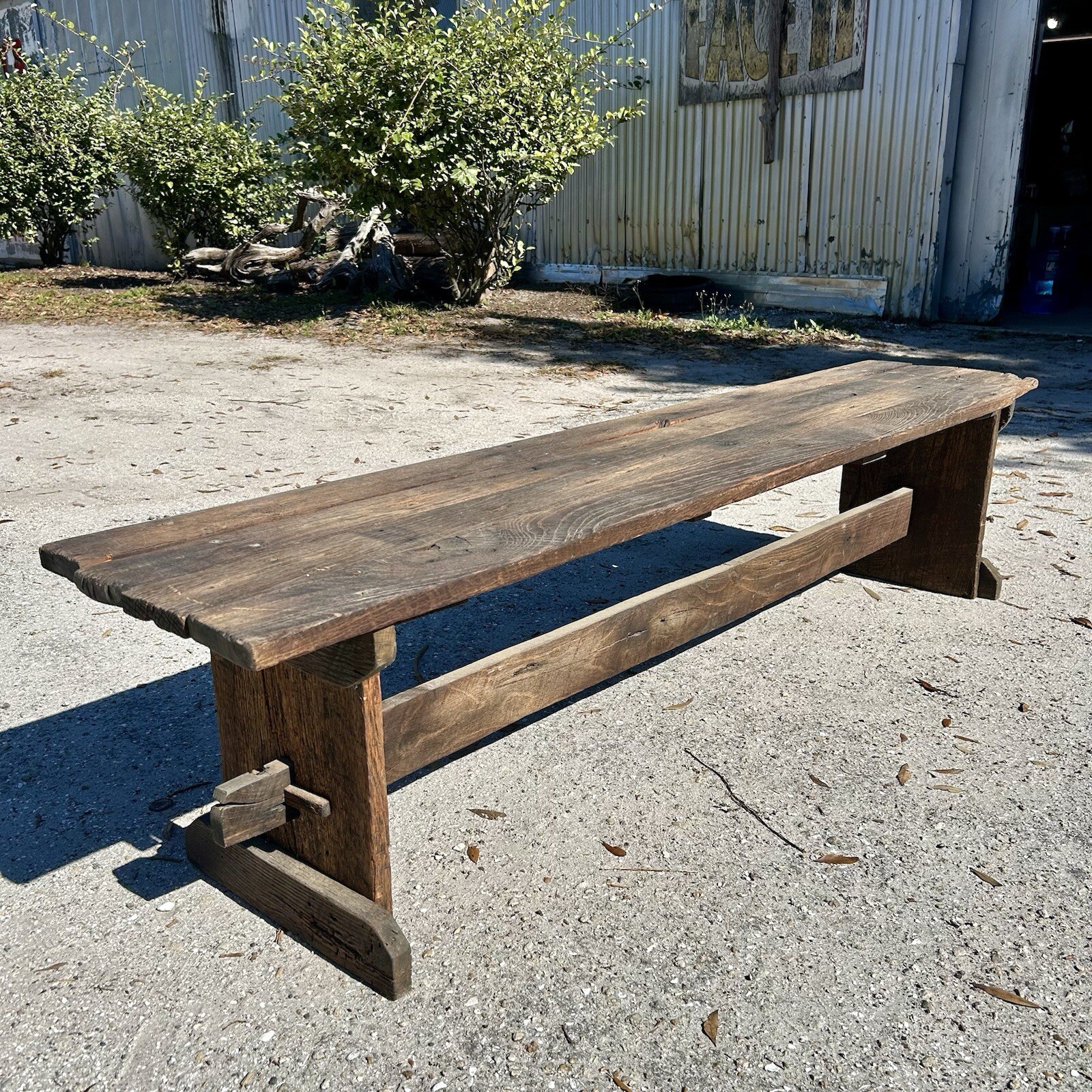 Rustic Barn-Wood Ash Harvest Bench gallery
