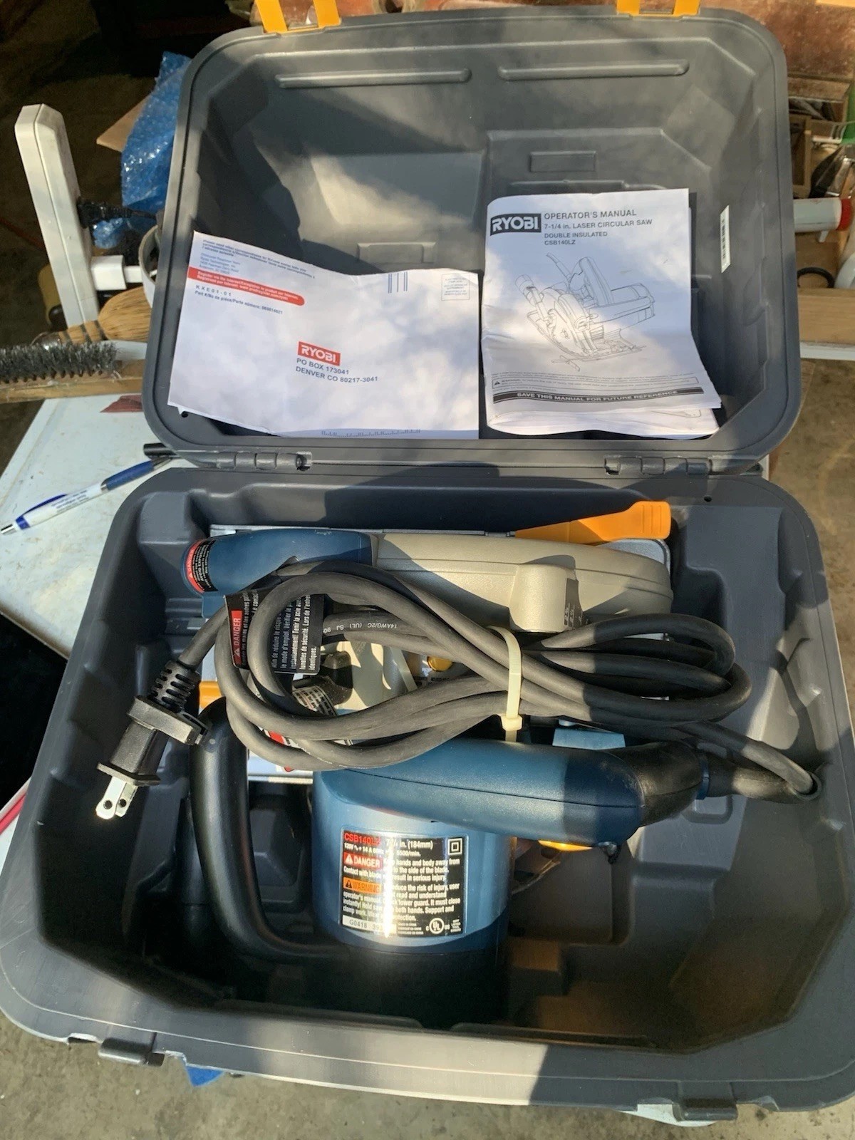 Ryobi 7-1/4IN Circular Saw CSB140LZ With Manual, NEW IN PLASTIC CARRYING CASE gallery