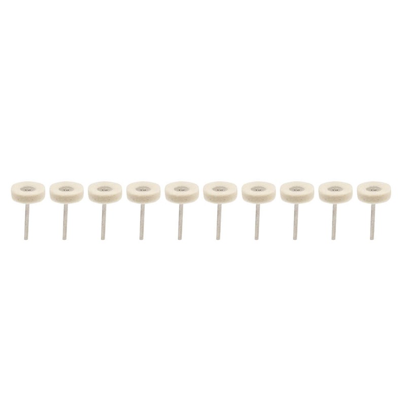 10pcs Wool Felt Polishing Buffing Wheel Polisher Disc Pad Rotary Tool 3mm Shank gallery
