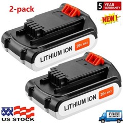 2Pack 20V Battery 2.0Ah replacefor Black Decker 20V Max Lithium Battery LBXR20US