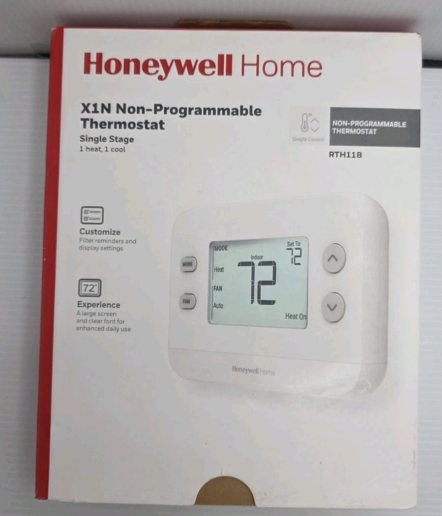 HONEYWELL HOME X1N RTH11B NON-PROGRAMMABLE THERMOSTAT SINGLE STAGE 1 HEAT 1 COOL gallery