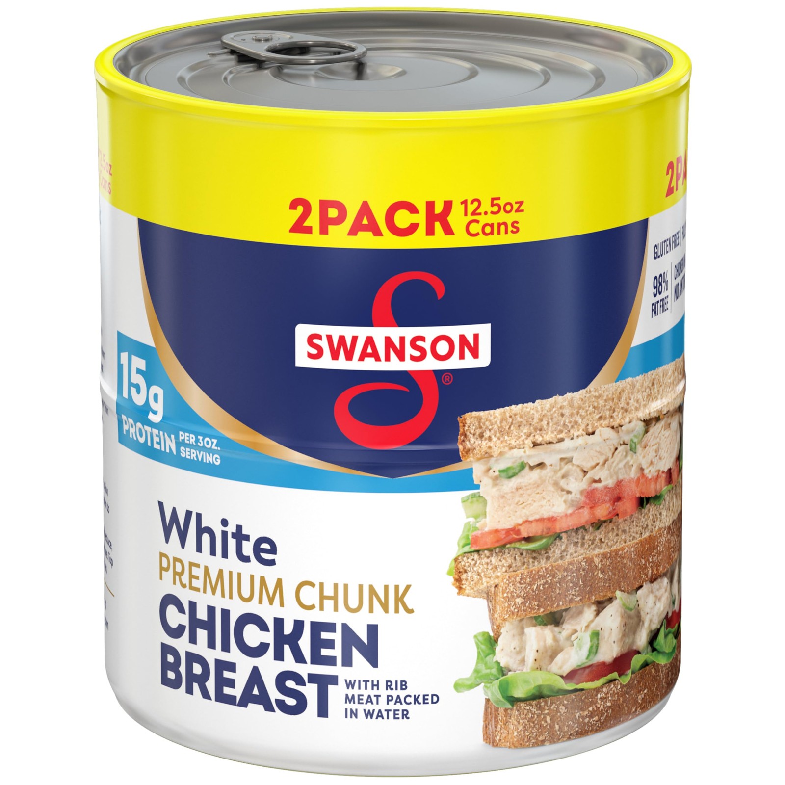 Swanson White Premium Chunk Chicken Breast with Rib 12.5 Ounce (Pack of 2) gallery