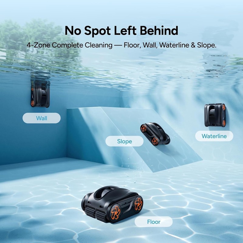 iGARDEN 9H Runtime Cordless Robotic Pool Cleaner Wall Climbing Waterline gallery