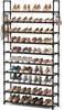 10 Tier Shoe Rack Tall Large Capacity 50 Pair Wide Shoe Organizer with Two Hooks gallery