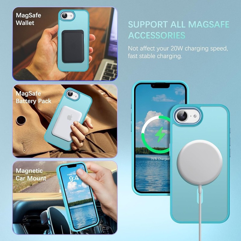 For iPhone 16e Phone Case Magnetic Translucent Slim Shockproof Cover gallery