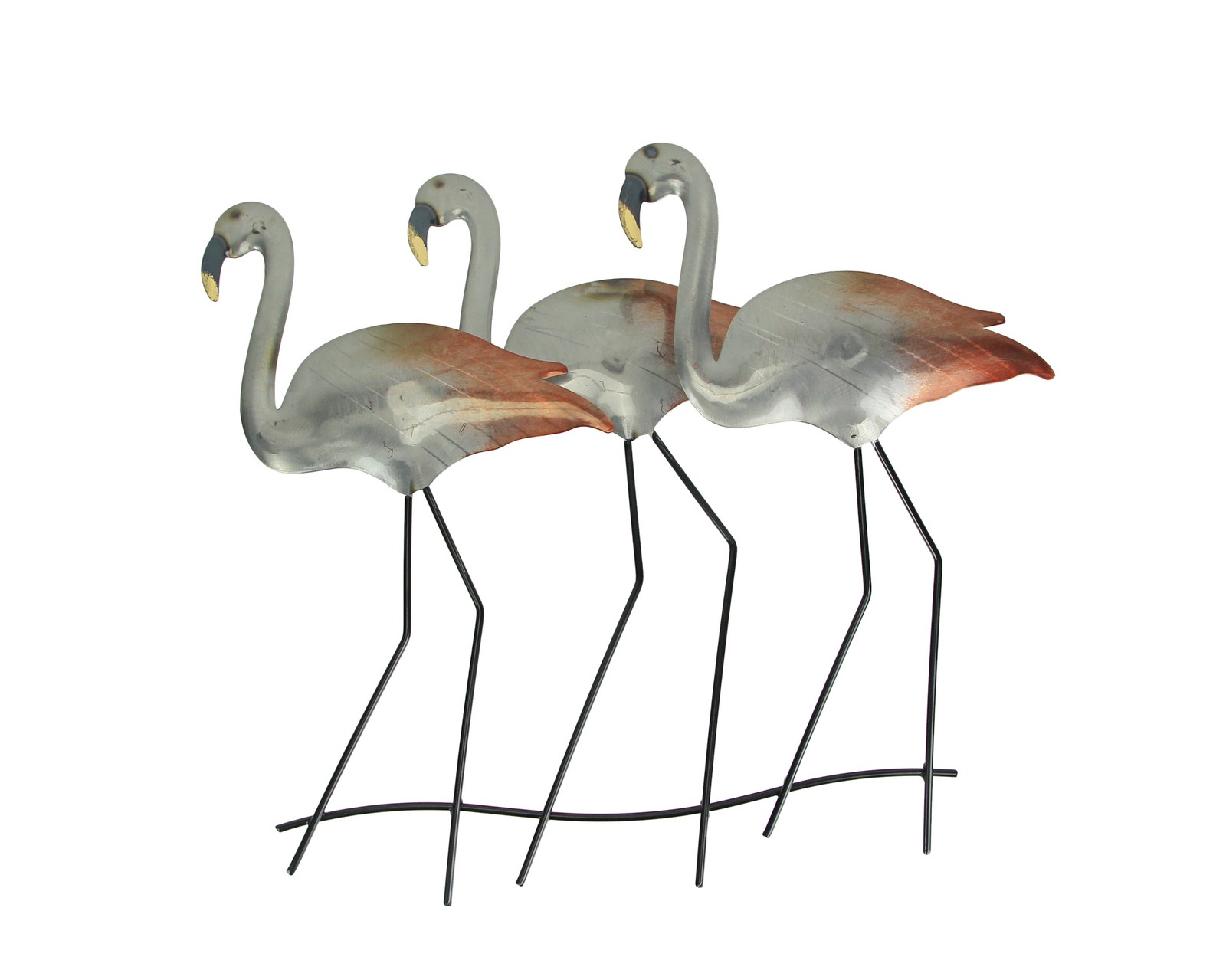 21 Inch Galvanized Metal Flamingo Wall Mounted Hanging Sculpture Home Decor Art gallery