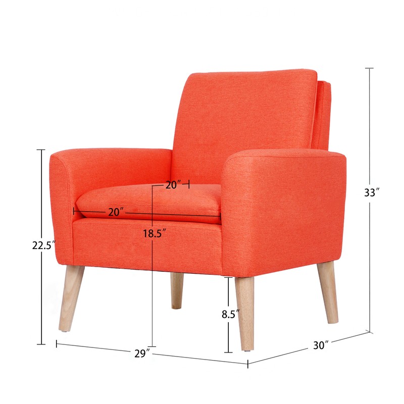 DAZONE Upholstered Accent Single Sofa Comfy Fabric Chairs Armchair Home Decor gallery