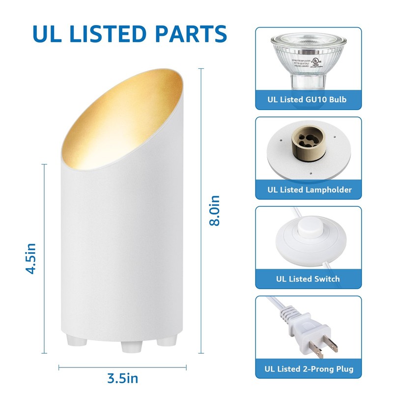 2 Pack Uplighting Indoor Floor Can Light, 5W Up Lights with 2700K LED GU10 Bu... gallery