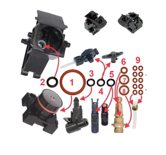 Service kit for Saeco Incanto. brewing unit 9 grams. 18 O-rings gallery