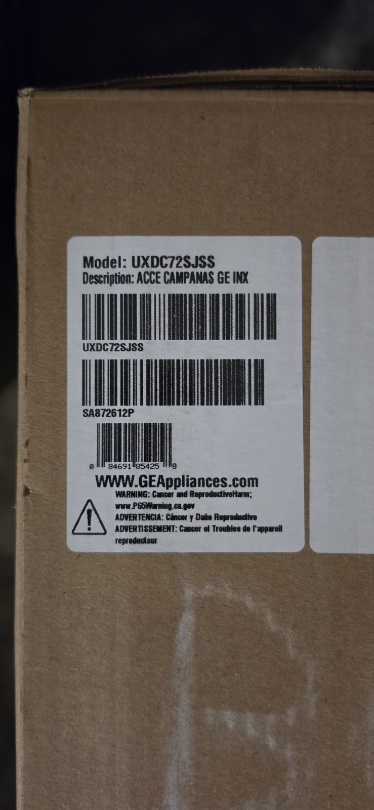 GE UXDC72SJSS 9(ft.) Ceiling Duct Vent Cover Kit-NEW Sealed Box Stainless steel gallery