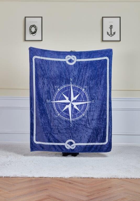 NAUTICAL Soft Cozy Luxury Throw Light Weight Blanket 50" x 60" (127cm x 152cm) gallery