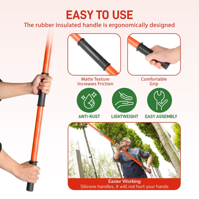 6.5FT-26FT Telescopic Branch Tree Pruner Pole Saw Detached Trimmer Pruning gallery