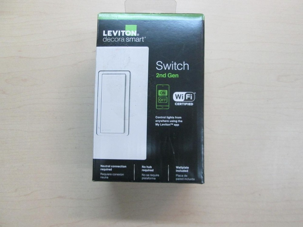 Leviton Decora Smart Wi‑Fi App-Controlled Wall Switch White D215S-1RW