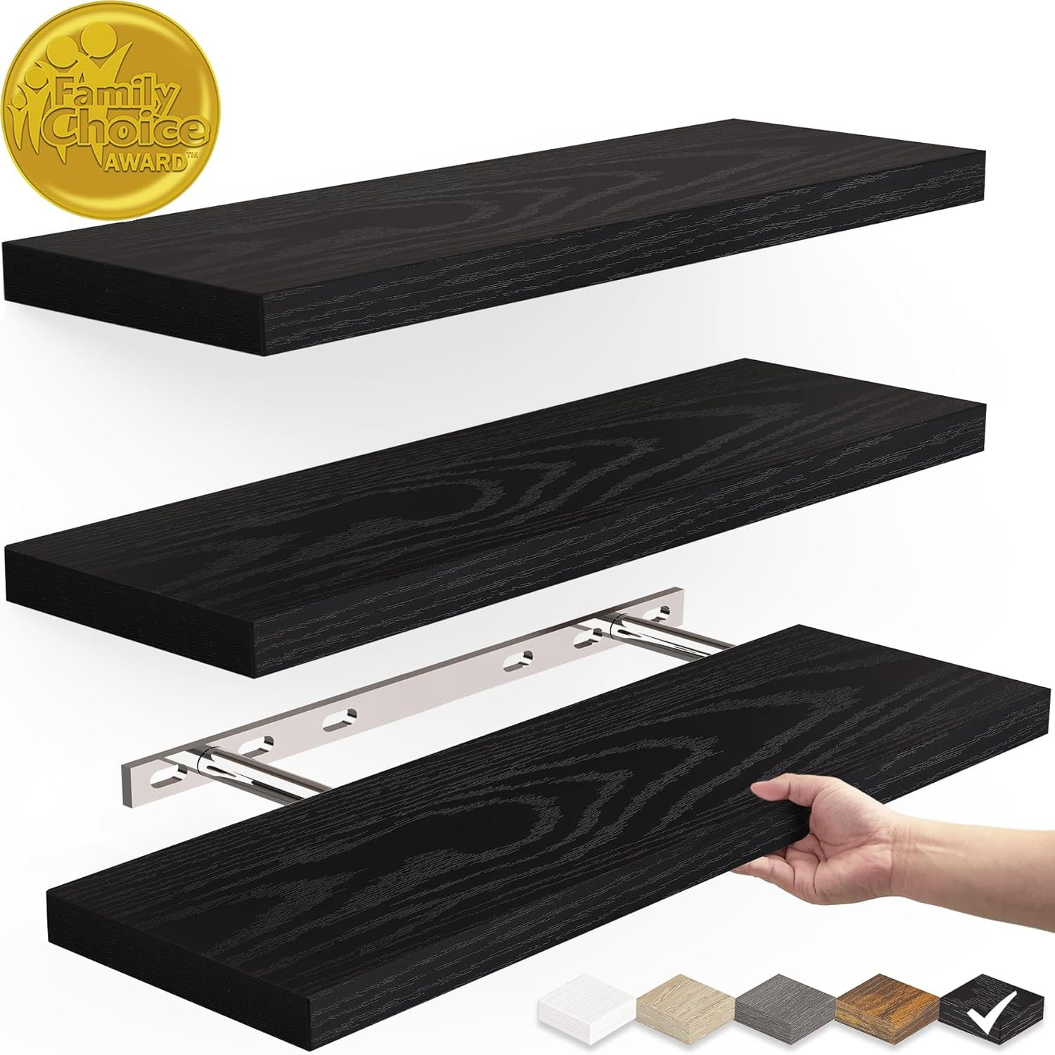 Floating Shelves for Wall, Wall Mounted Rustic Wood Shelves for Bathroom, Bedroo gallery