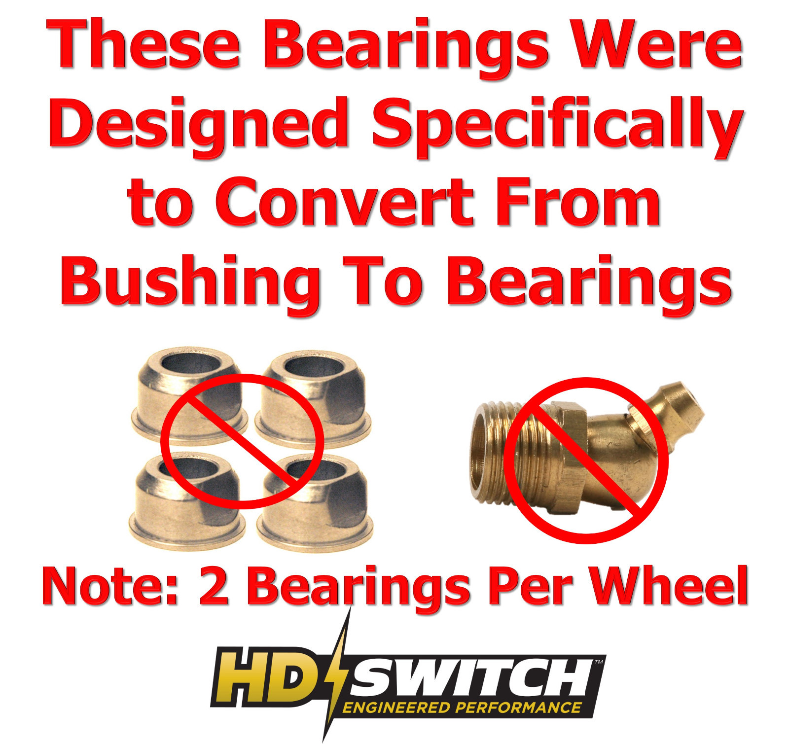 (4 Pk) Wheel Bearing Conversion Fits Craftsman PYT9000, PGT9500, Z7400, ZS6500 gallery