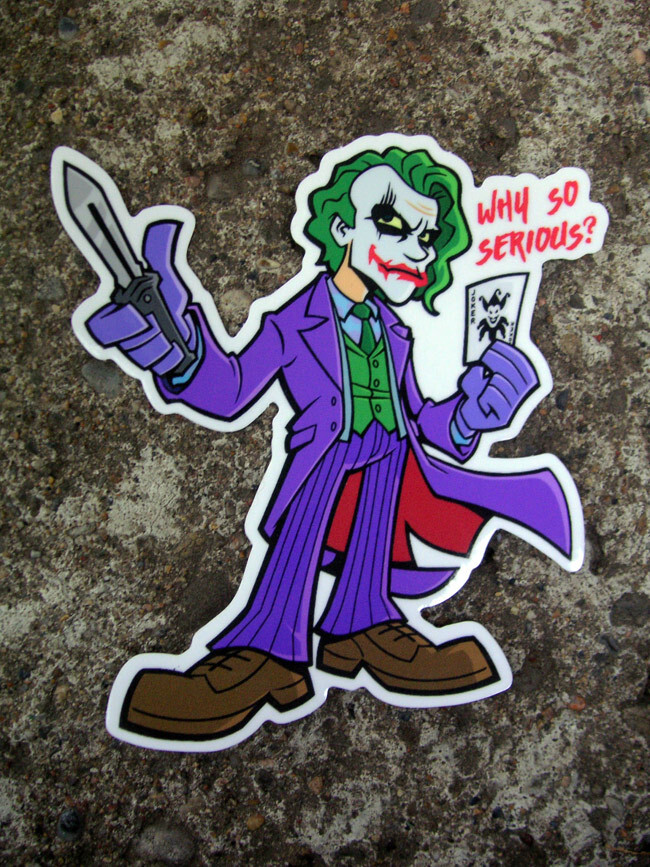 Joker Vinyl Sticker Heath Ledger Dark Knight Skateboard Batman DC Comics Decal gallery