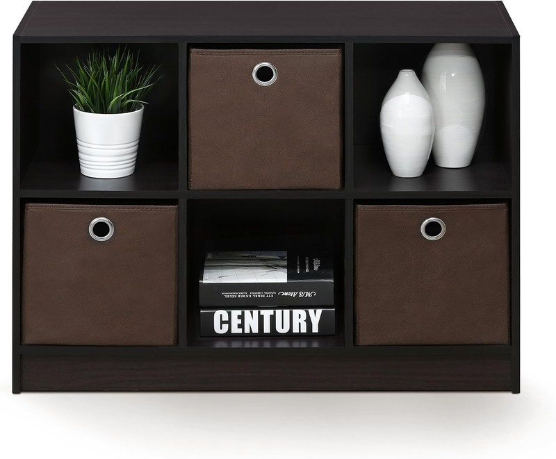BASIC Book Shelf, 6-Cube Bookshelf with Open Shelf, 3 x 2 Bookcase with Stora... gallery