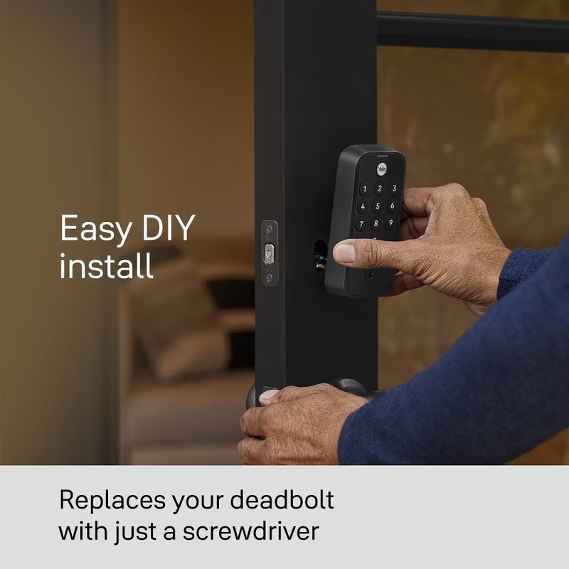 Master Lock Yale Electronic Keypad Deadbolt in Black Suede Finish gallery