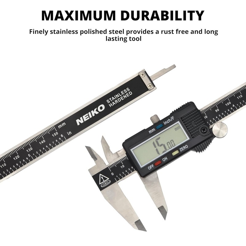NEIKO 01407A Electronic Digital Caliper Measuring Tool, 0 - 6 Inches Stainless S gallery