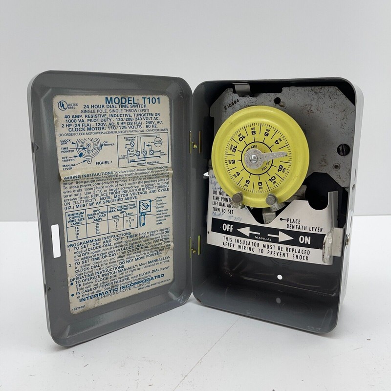 Intermatic Mechanical Time Switch T101 24 Hour Dial Time Switch 40 AMP 120V 60Hz gallery