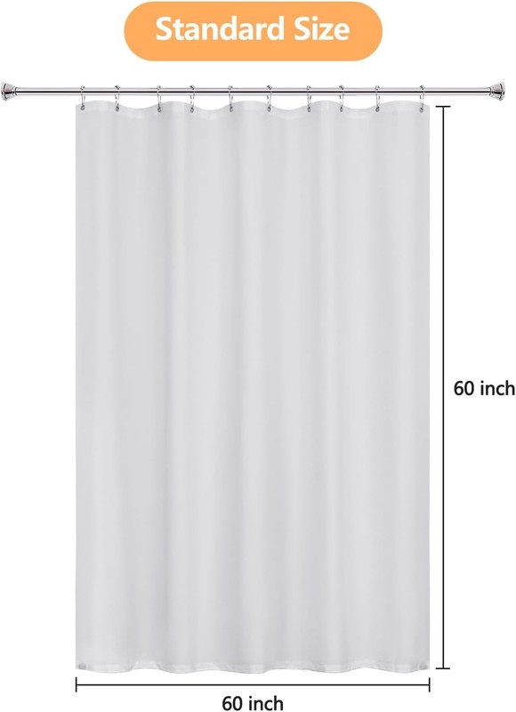 Waterproof Soft Microfiber Short Shower Curtain TPU Backed Lightweight, 60 x 60 gallery