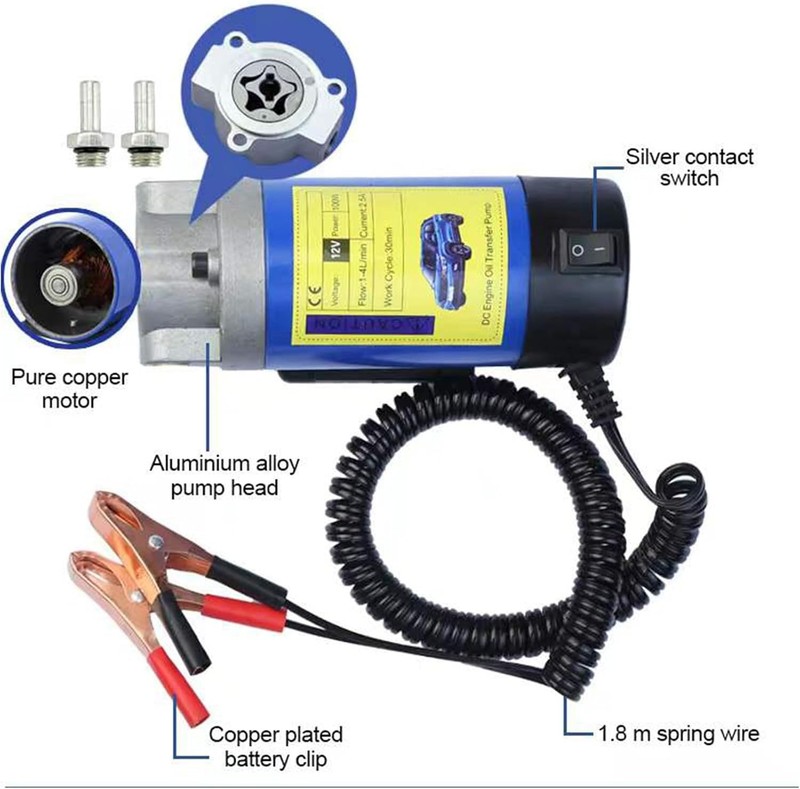 AIGMISON 12V 100W Engine Oil Pump, Electric Oil Change Extractor Pump，Electric F gallery