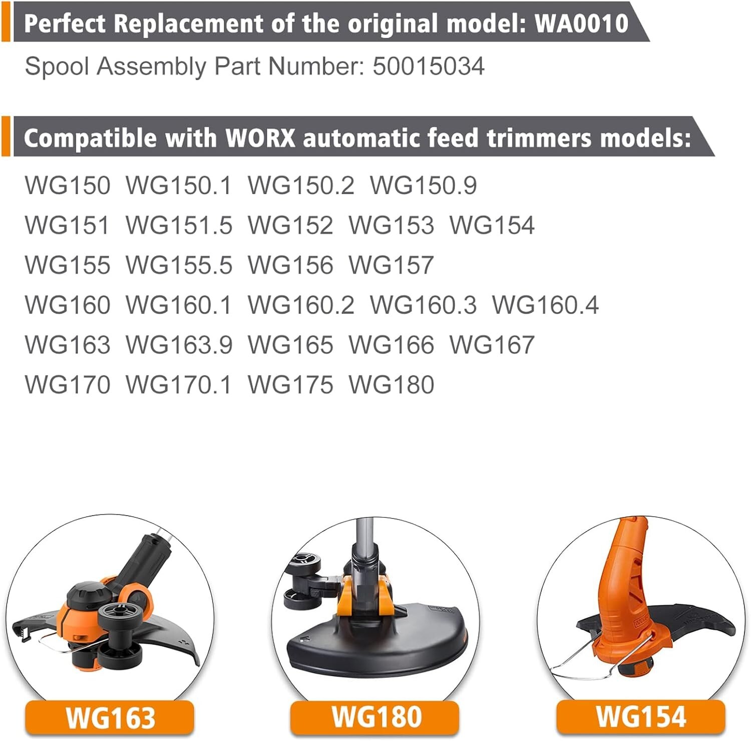 (12) WA0010 String Trimmer Spool Line For WORX Grass Trimmer/ Weed Edger, 10ft gallery