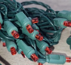 SOLID RED LED 24′ 5mm Christmas Holiday 50 Lights Commercial Industrial Outdoor
