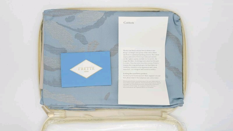 Frette Jasione king pillow shams 100% cotton Light Azure Grey set of two New gallery