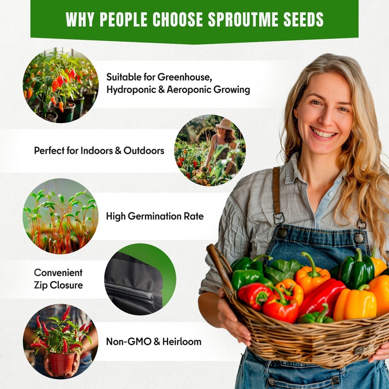 Sweet & Hot Pepper Seeds Variety Pack: 15 Heirloom Non-GMO Varieties gallery