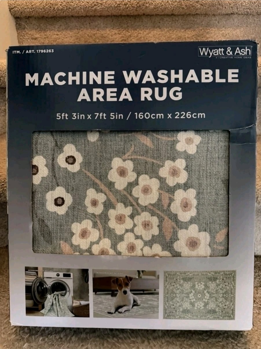Wyatt & Ash Machine Washable Area Rug Kinsley Floral 5ft 3in x 7ft 5in gallery
