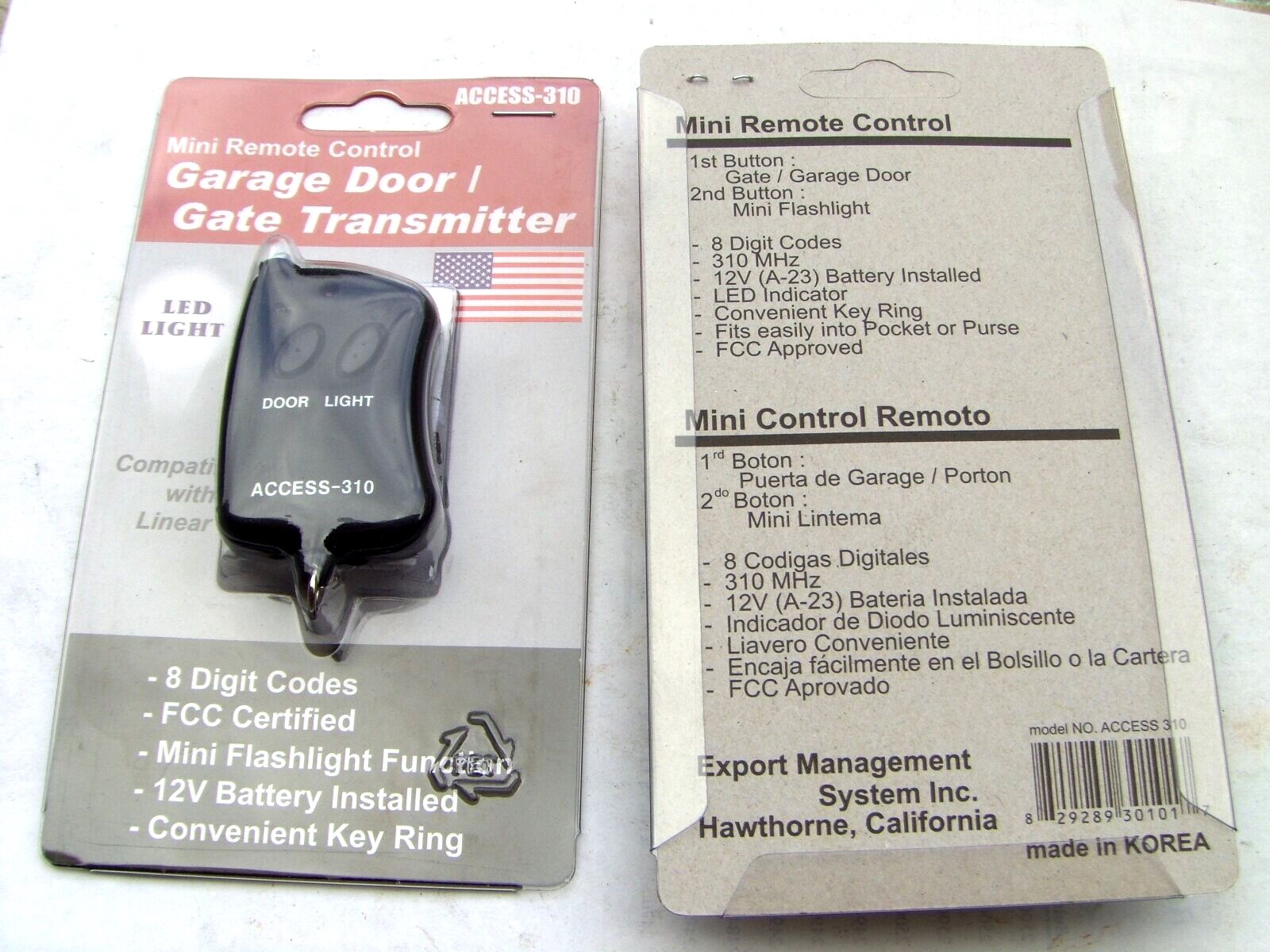 Mini 8 Digit Codes Remote Garage Gate Opener Transmitter Access-310 gallery