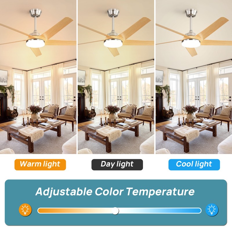 Reversible DC Ceiling Fan W/ Adjustable Color & Remote Inoor Outdoor Ceiling Fan gallery