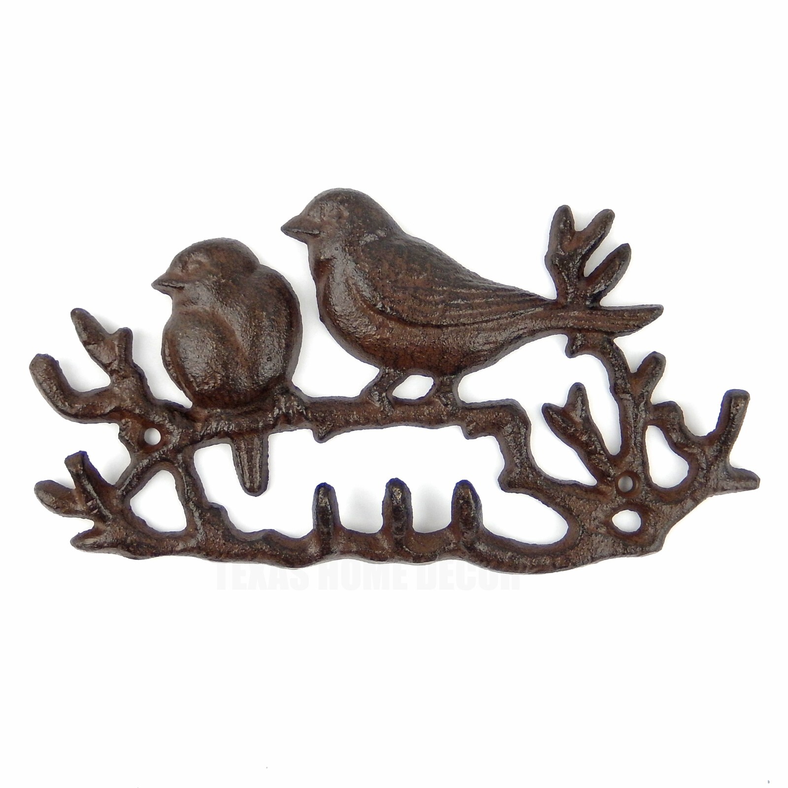 Cast Iron Birds On Branch Wall Hook Rack Key Hanger Antique Style gallery