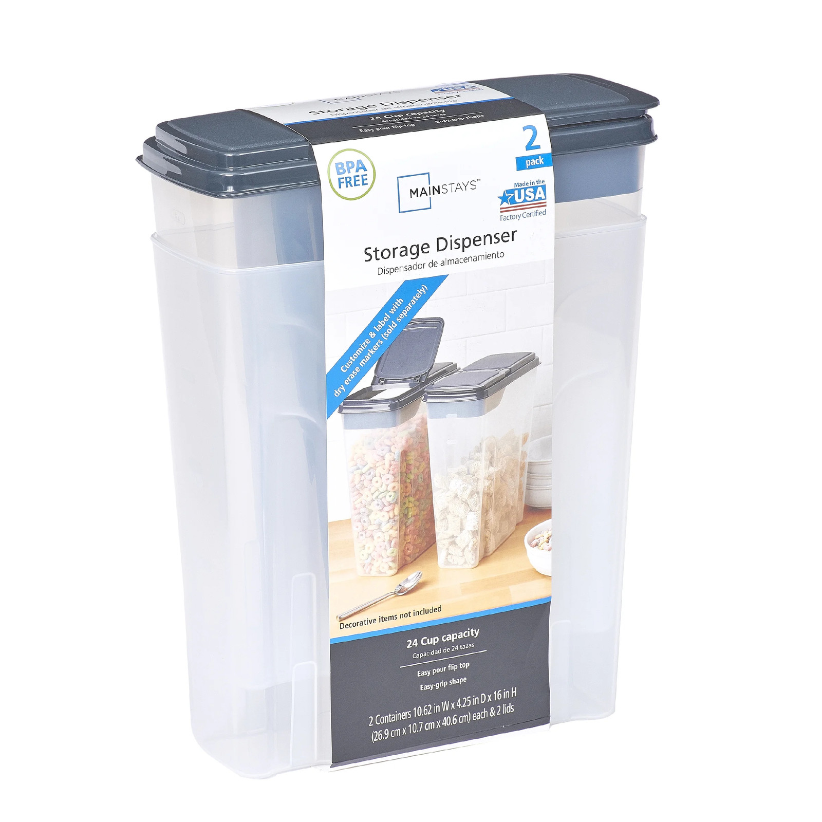2-Pack Plastic Cereal Keeper Storage Containers, Kitchen Pantry Organizer Canist gallery