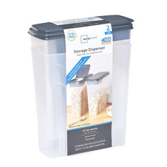 2-Pack Plastic Cereal Keeper Storage Containers, Kitchen Pantry Organizer Canist