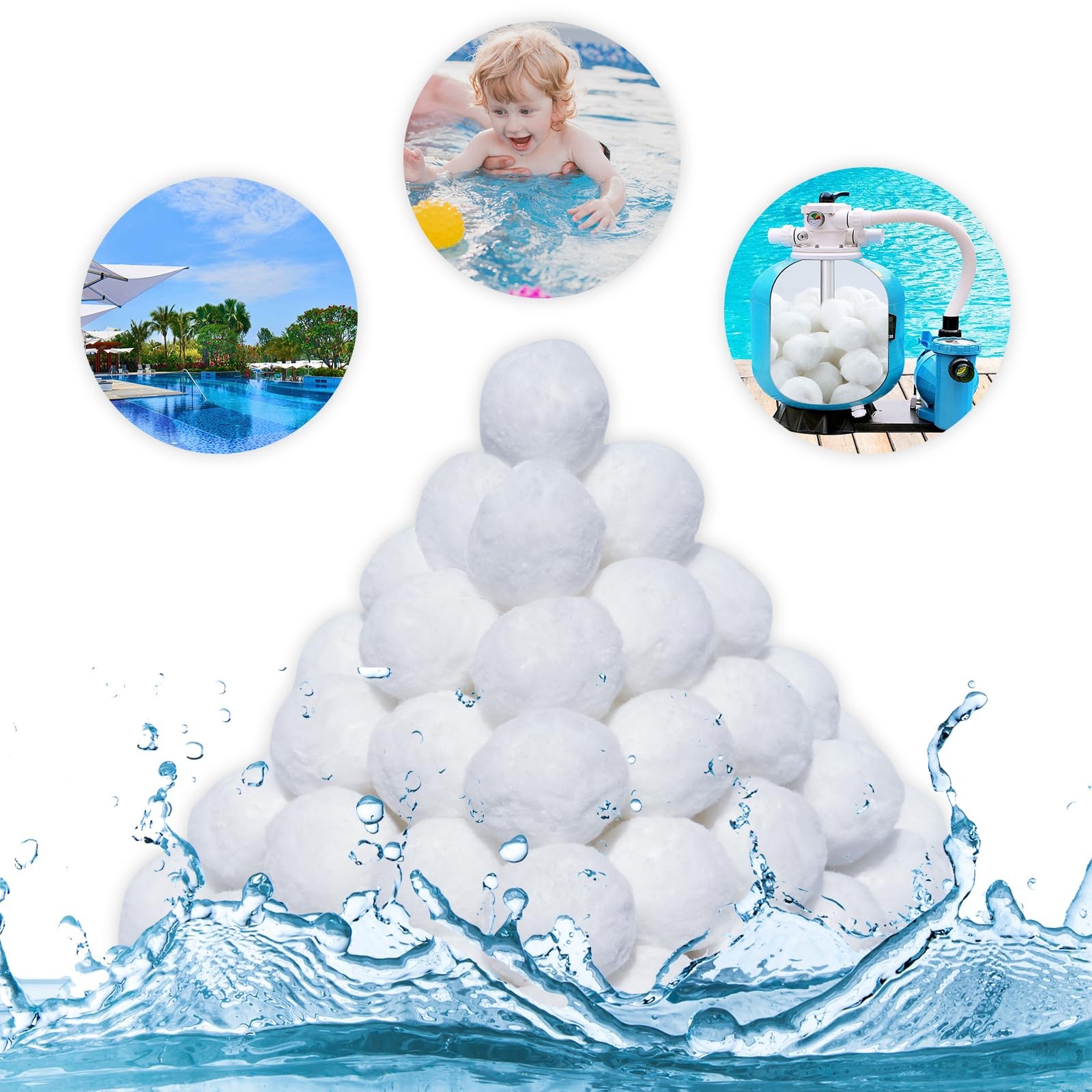 1.54 Lbs Pool Filter Balls, Eco-Friendly Filter Balls for Swimming Pool Sand ... gallery