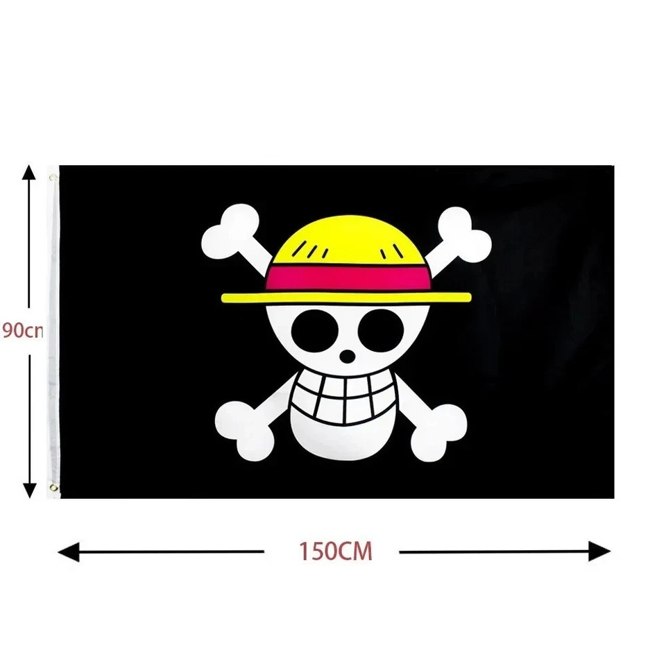 90x150 cm One Piece Luffy's Straw Hat Pirate Flag Polyester High Quality Banner gallery