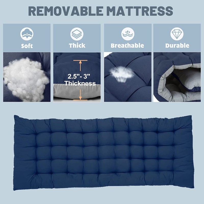 Sleeping Cot Foldable Camping Cots Bed 4 Gears Adjustable Recliner Chair Cushion gallery