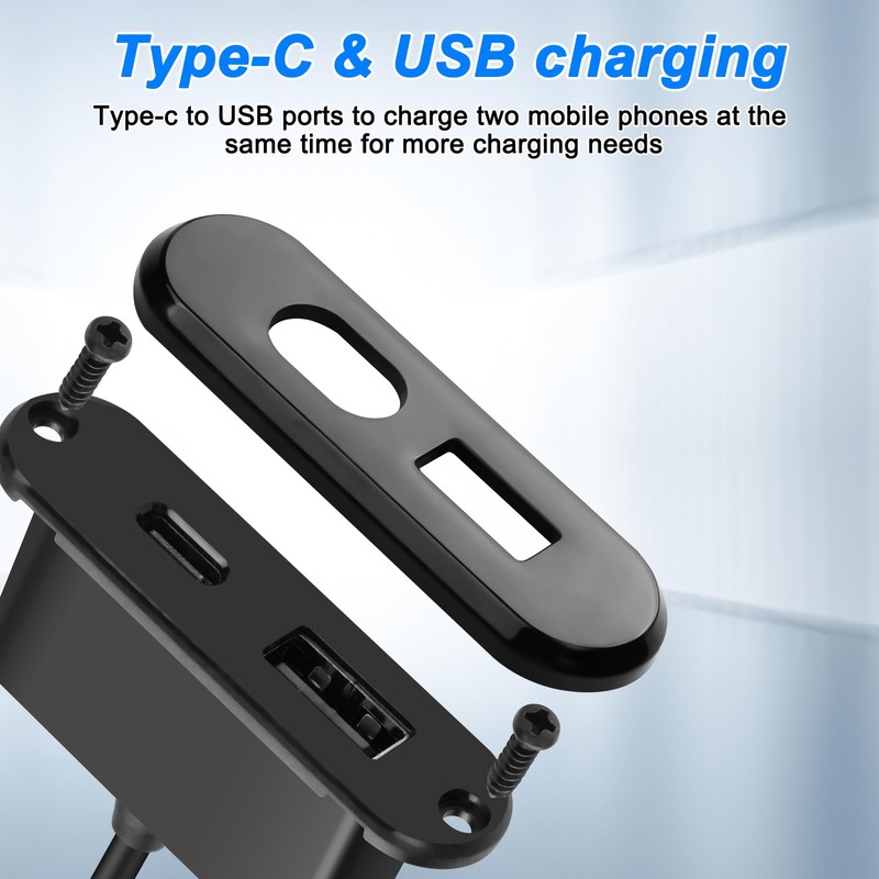 USB USB C Desk Power Grommet Outlet 5V/2A USB/Type-C Embedded Charging Port P... gallery