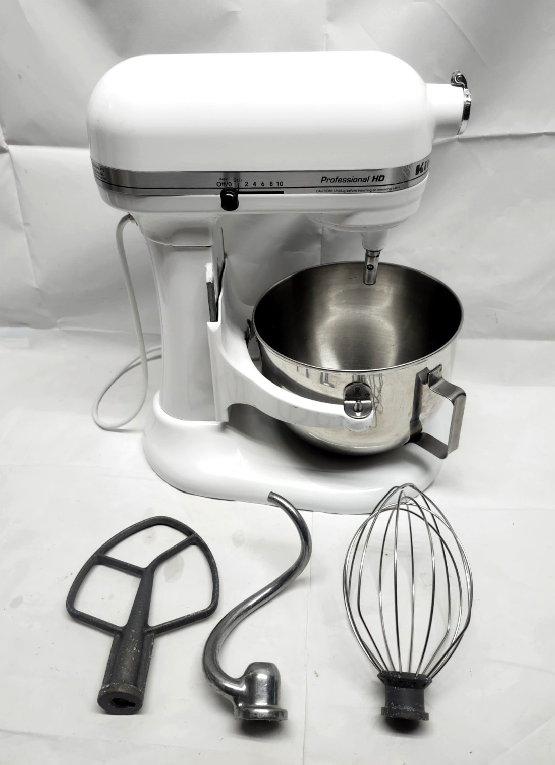 KitchenAid Professional HD KG25H3XWH White Bowl Lift Stand Mixer 10 Speed 475W gallery