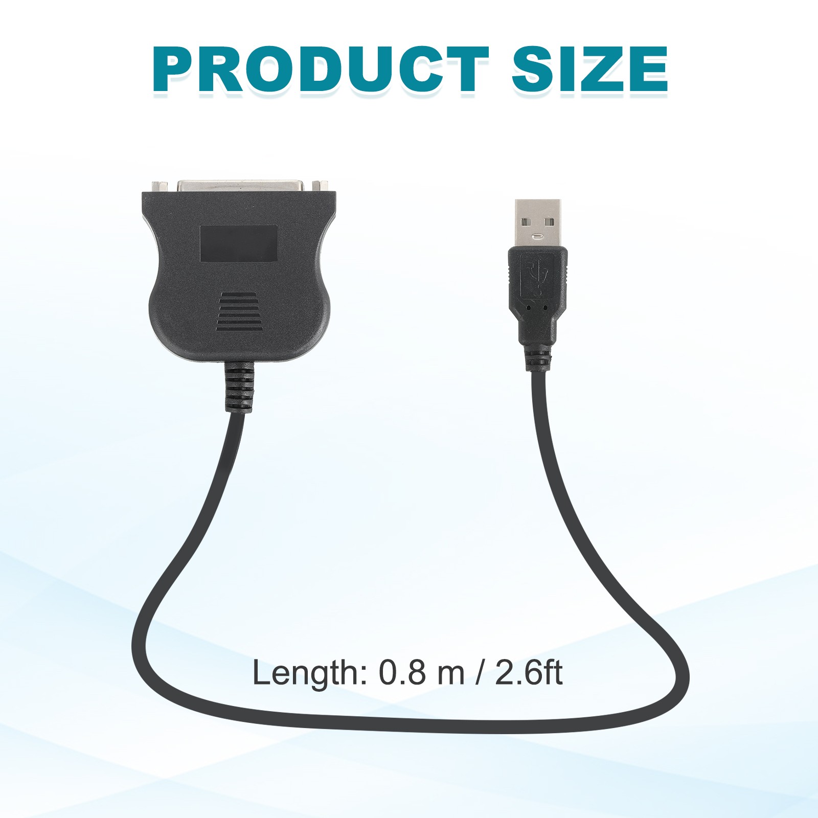 Parallel Port Printer Cable Male USB to Female DB25 0.8m Black gallery