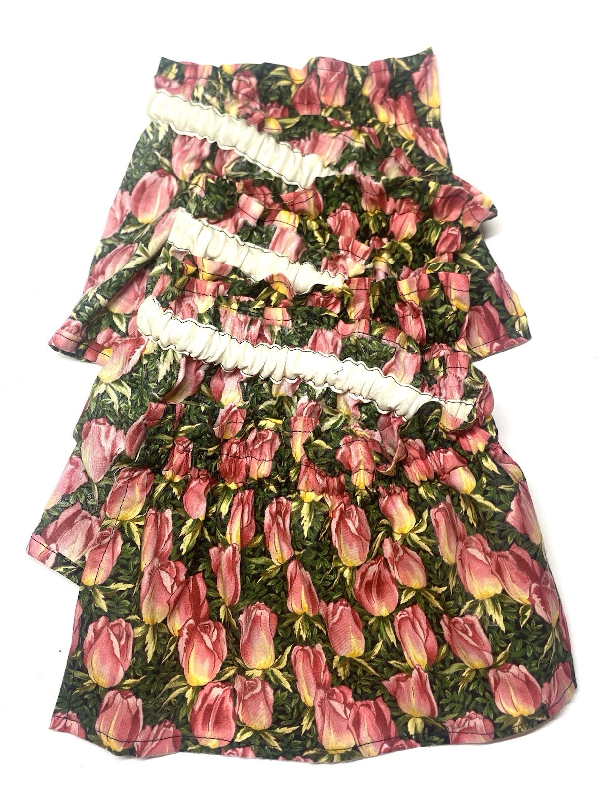 WAVERLY Custom Valance TULIPS PINK Green 8 x87 Rod Pocket Top Floral gallery