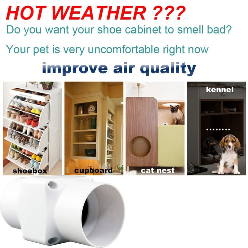 2 inch 50mm Inline Duct Ventilation Fan Dog House, Pet Indoor Vent Blower Air... gallery