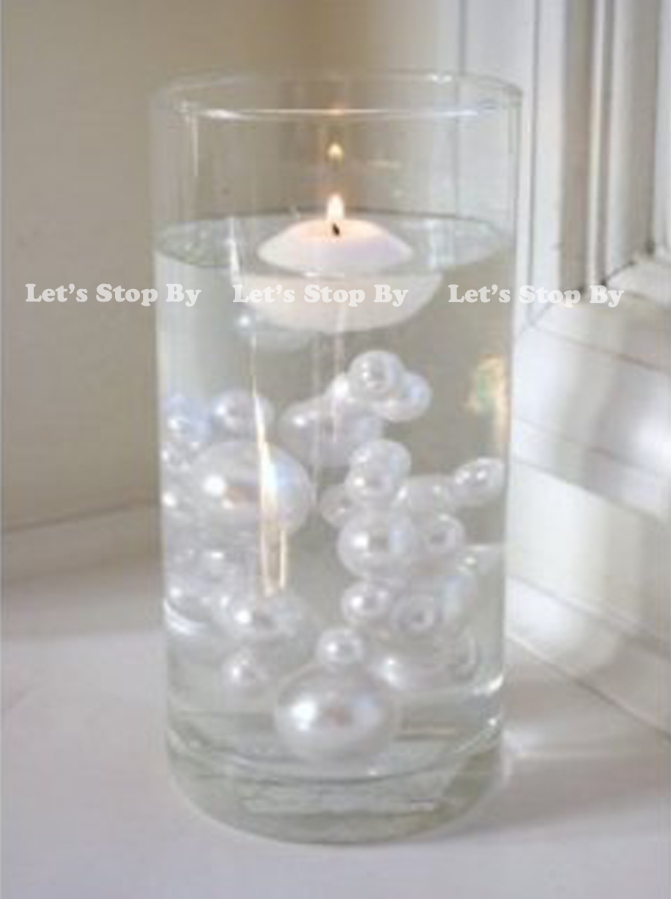 8oz/1lb Bulk Plastic Pearl Bead Centerpiece Vase Filler Wedding 10mm 18mm 30mm gallery