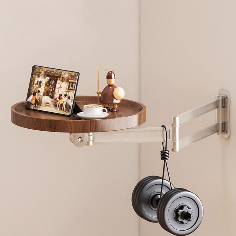 Foldable Bedside Table Wall Mounted Floating Nightstand Bedroom Storage Shelf gallery