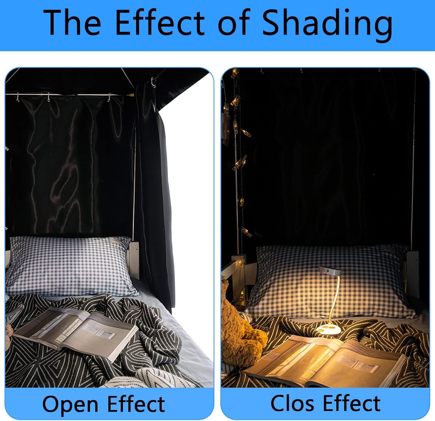 Black Canopy Bed Curtains - 4 Corner Post Bed Curtains Canopy 75"L x 39"W x 75"H gallery