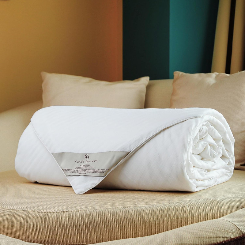 Silk Comforter for Spring/Summer/Fall, 100% Long-Strand Silk Filling, Natural & gallery