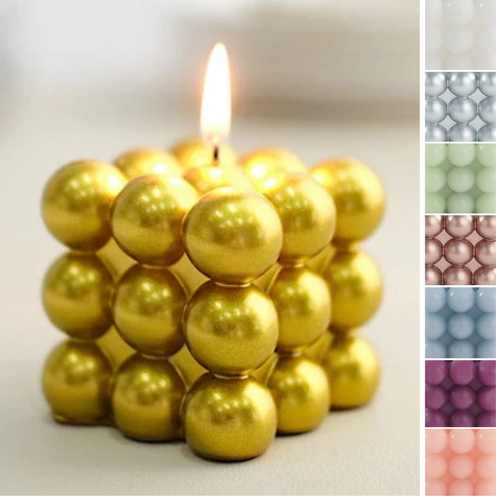 2 Unscented Paraffin Wax CANDLES Bubble Cube Wedding Centerpieces Party Events gallery