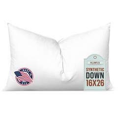 Pillowflex Synthetic Down Pillow Insert – 16×26 Down Alternative Pillow, Ultra S